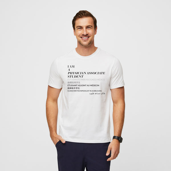 Men's White Physician Associate Student - Short-Sleeve Underscrub