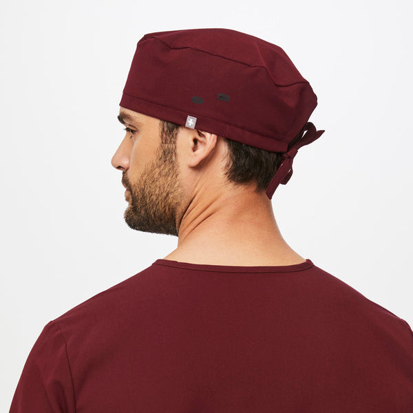 Burgundy FIGS Scrub Cap With Buttonholes