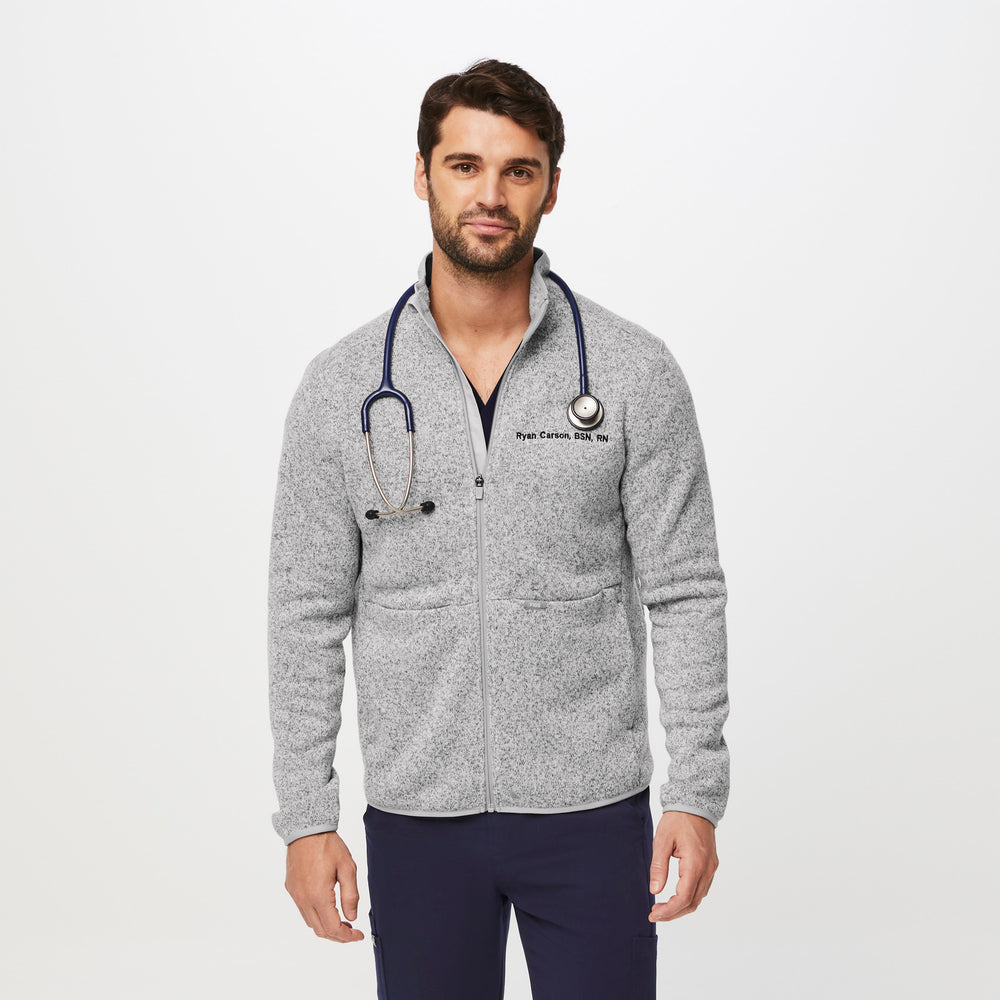 men's Heather Light Grey On-Shift™- Sweater Knit Jacket