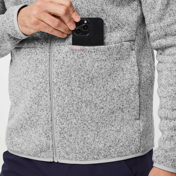 Men's Heather Light Grey On-Shift™- Sweater-Knit Jacket