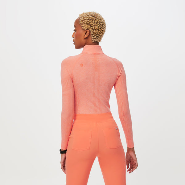 Women's Heather Papaya Salta Seamless - ¼  Zip