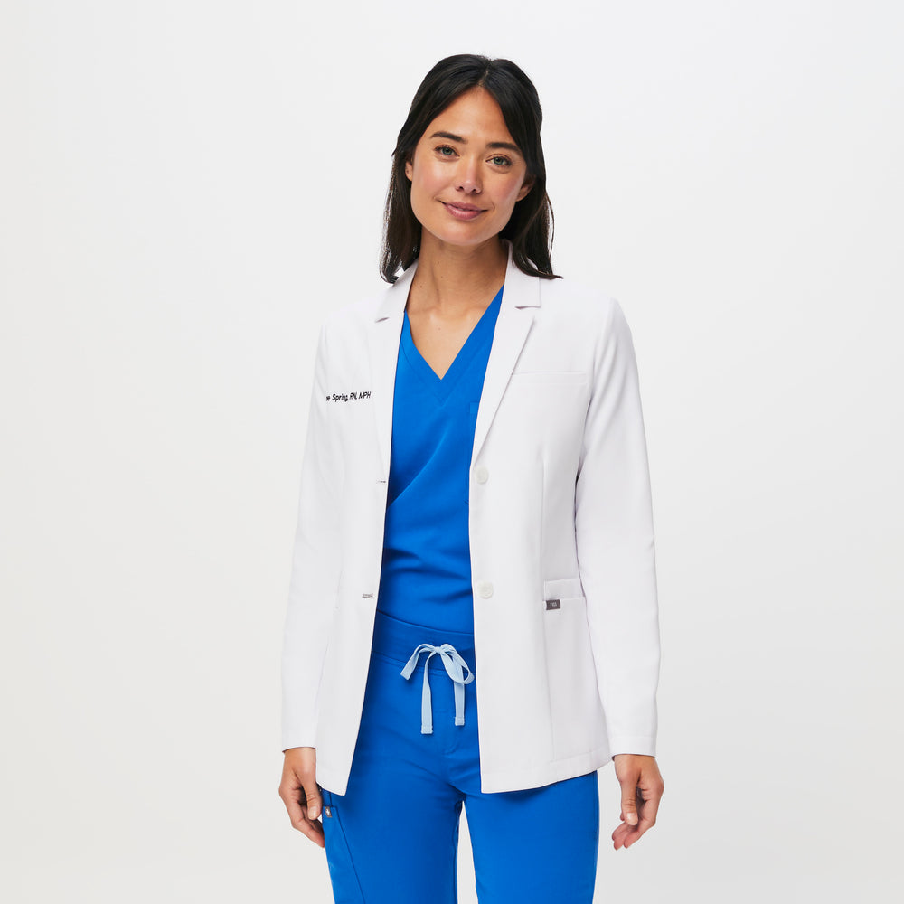 Women's White Bellevue - Slim Short Lab Coat