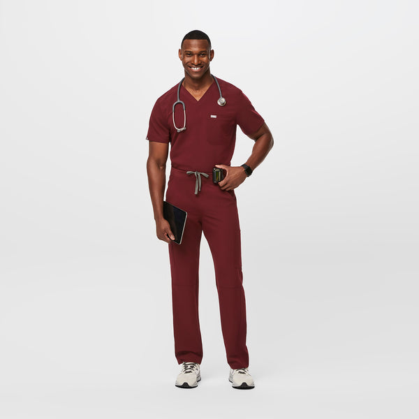 Men's Burgundy Axim™ - Short Straight-Leg Scrub Pant