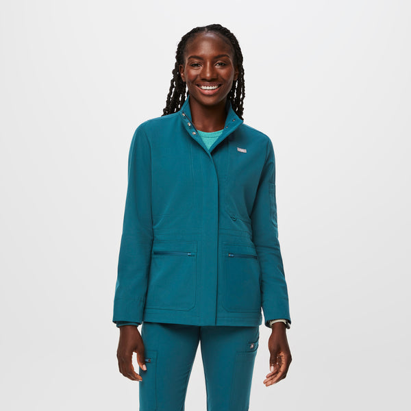 Women's Caribbean Blue Page - Scrub Jacket