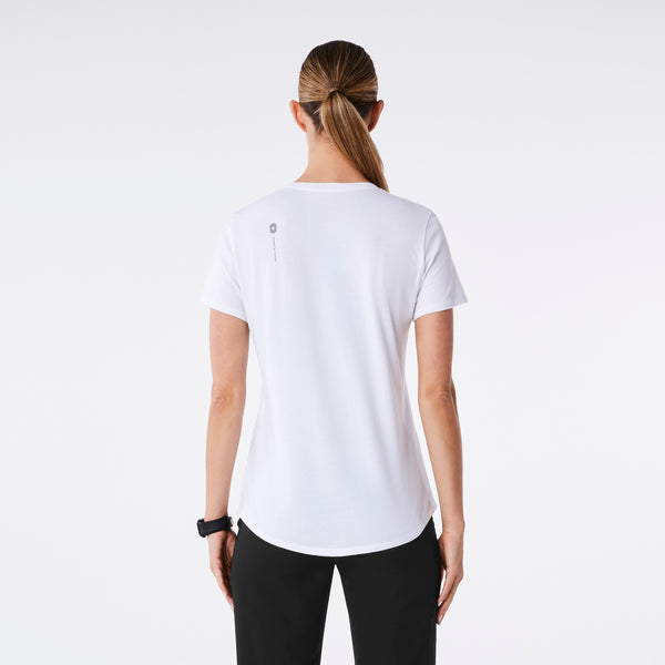 Women's White Dental Hygienist - Short-Sleeve Underscrub