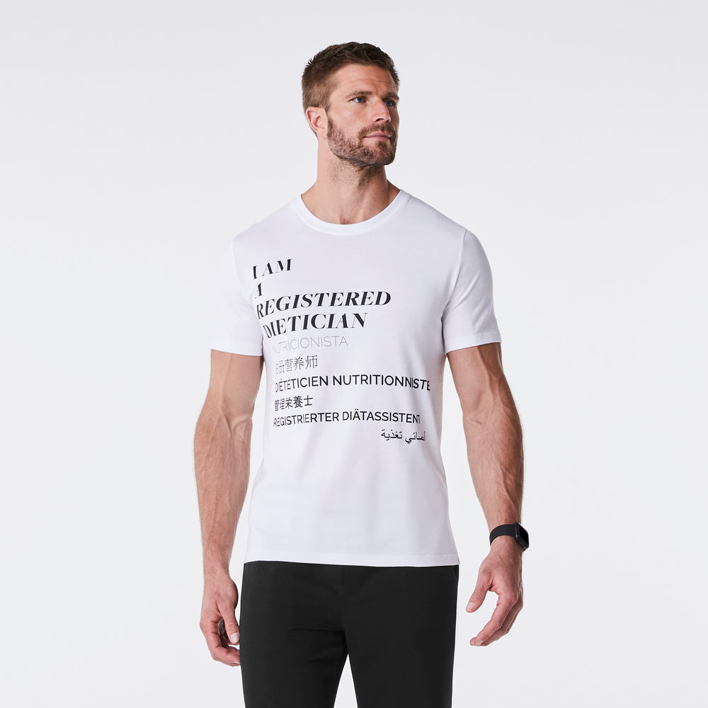 Men's White Registered Dietician - Short-Sleeve Underscrub