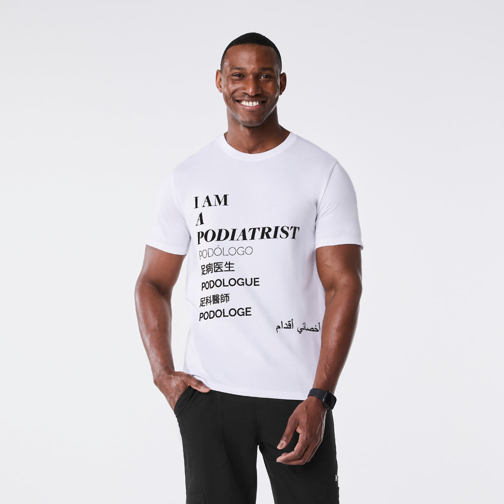 Men's White Podiatrist - Short-Sleeve Underscrub