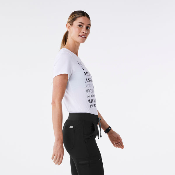 Women's White Medical Assistant - Short-Sleeve Underscrub