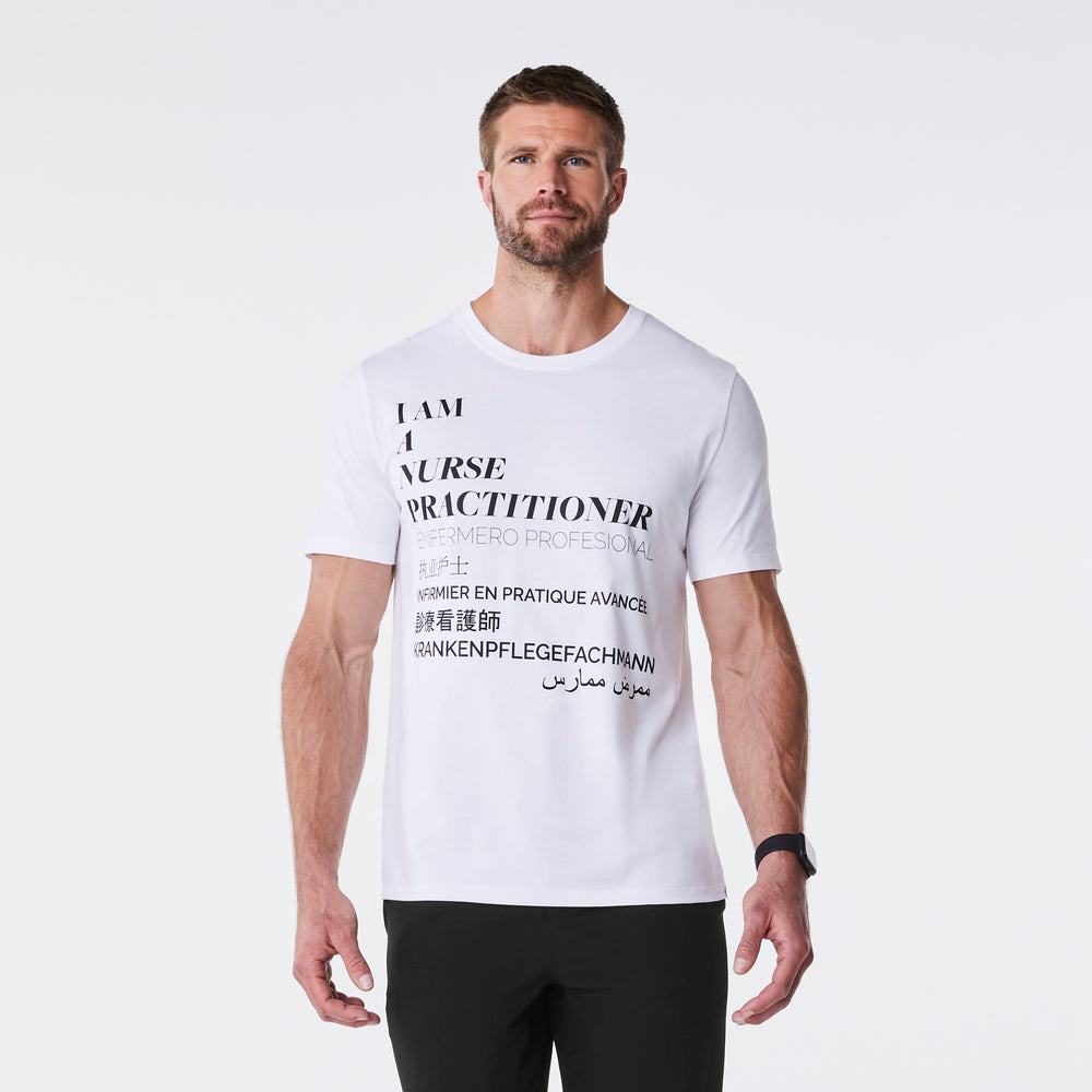 Men's White Nurse Practitioner - Short-Sleeve Underscrub
