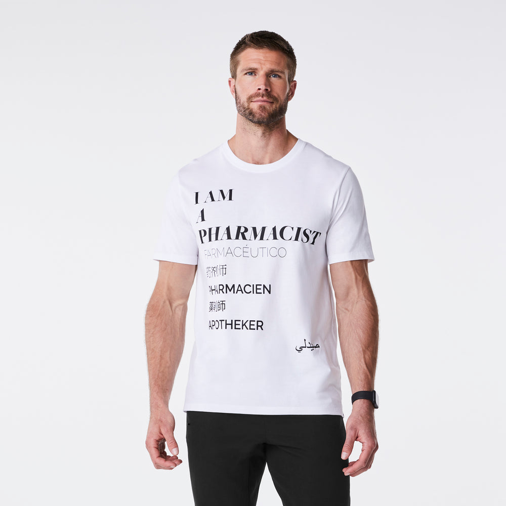 Men's White Pharmacist - Short-Sleeve Underscrub