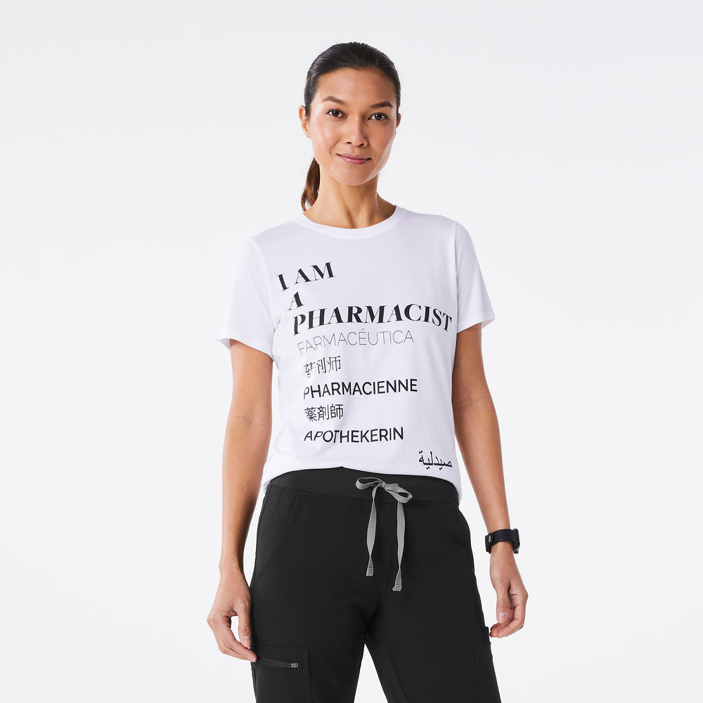 Women's White Pharmacist - Short-Sleeve Underscrub