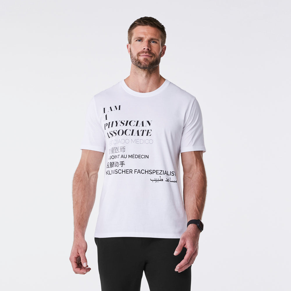 Men's White Physician Associate - Short-Sleeve Underscrub
