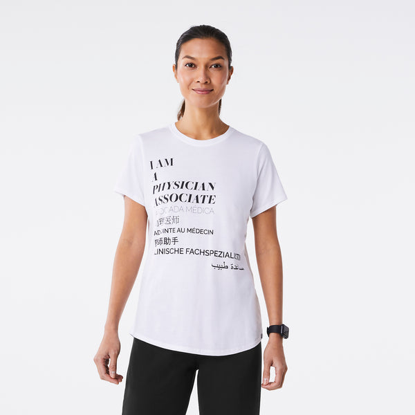 Women's White Physician Associate - Short-Sleeve Underscrub