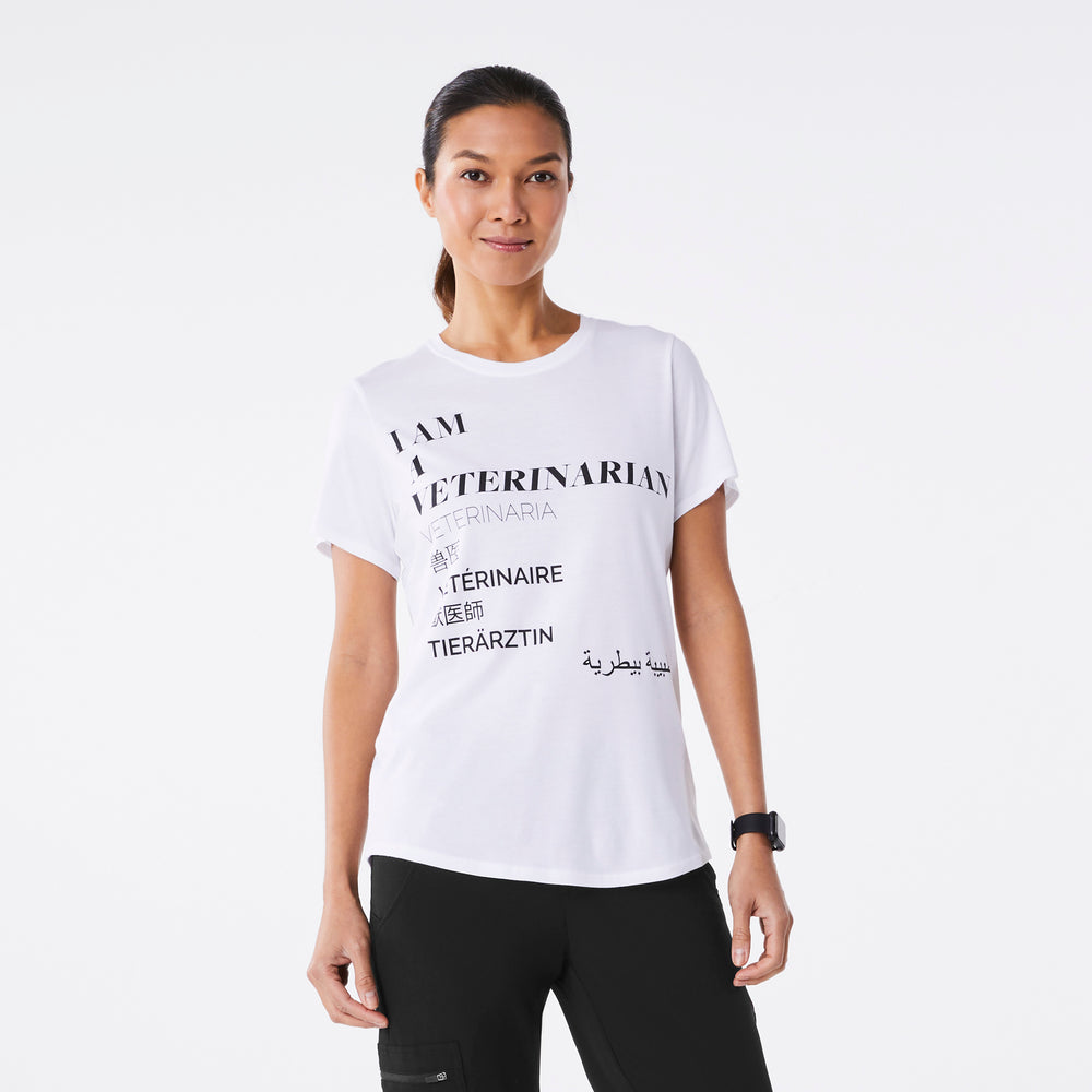 Women's White Veterinarian - Short-Sleeve Underscrub