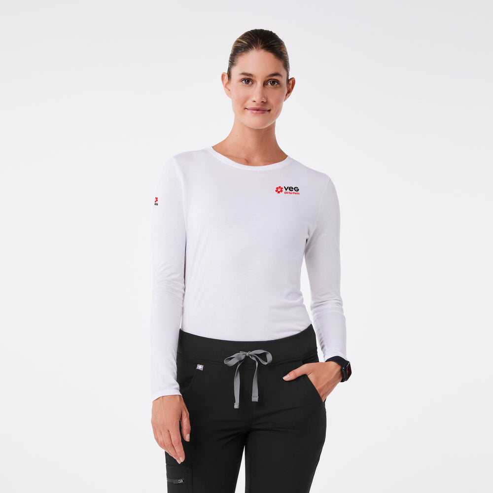 Women's White VEG - Long-Sleeve Underscrub