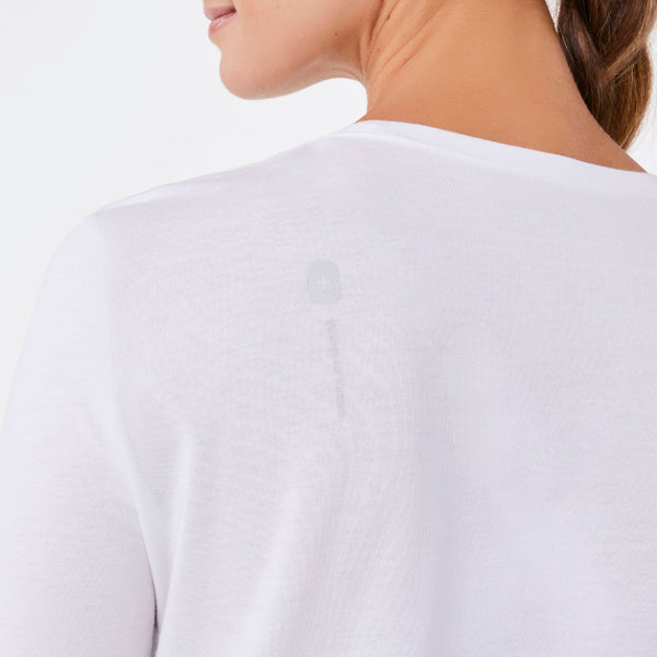 women's Bright White FIGS Logo Supersoft - Longsleeve Underscrub