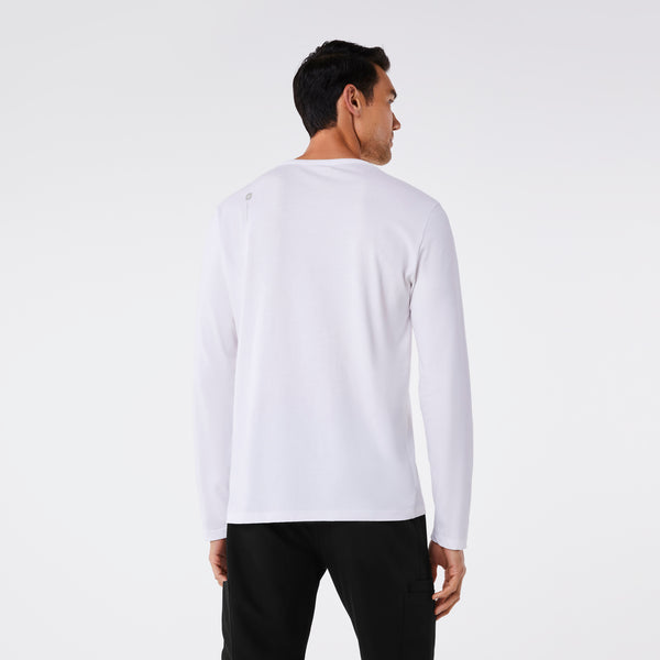 Men's Bright White FIGS Logo - Long-Sleeve Underscrub