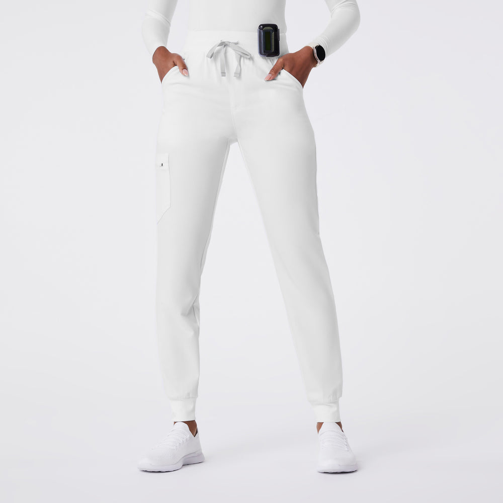 women's Optic White High Waisted Zamora - Jogger Scrub Pant™