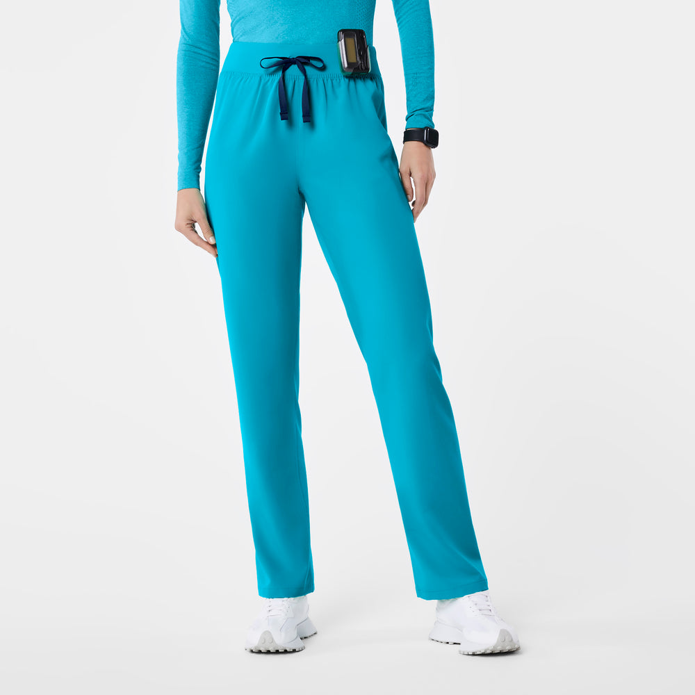 women's Teal High Waisted Livingston - Petite Basic Scrub Pant™