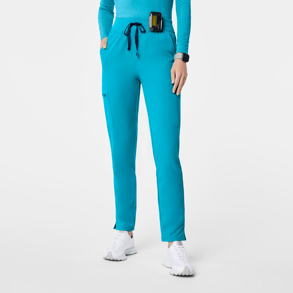 women's Teal High Waisted Yola - Petite Skinny Scrub Pant™