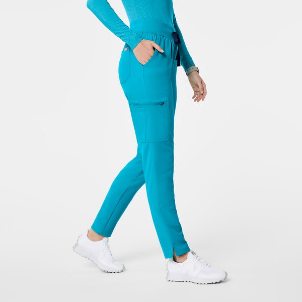 women's Teal High Waisted Yola - Petite Skinny Scrub Pant™