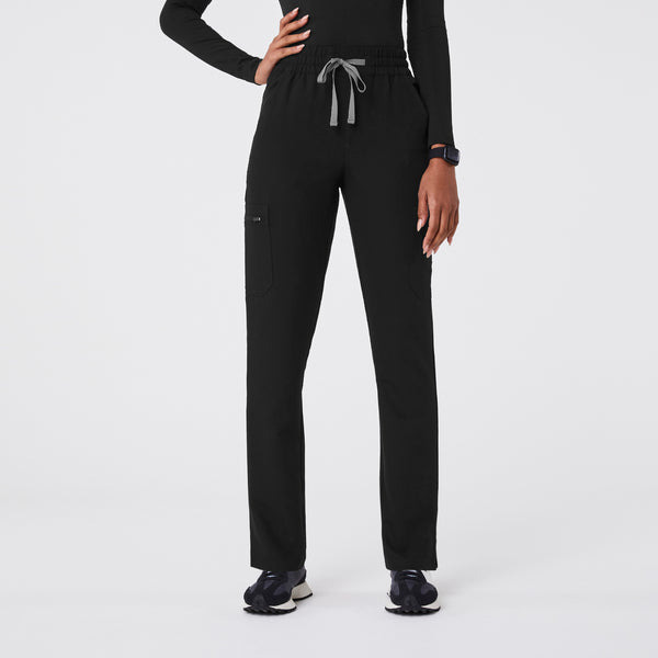 women's Black High Waisted Dowa - Petite Scrub Pant