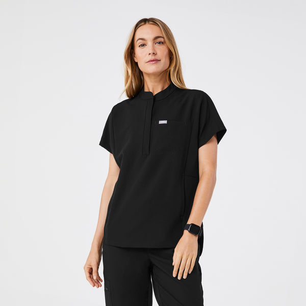 Women's Black Montex Relaxed Scrub Top