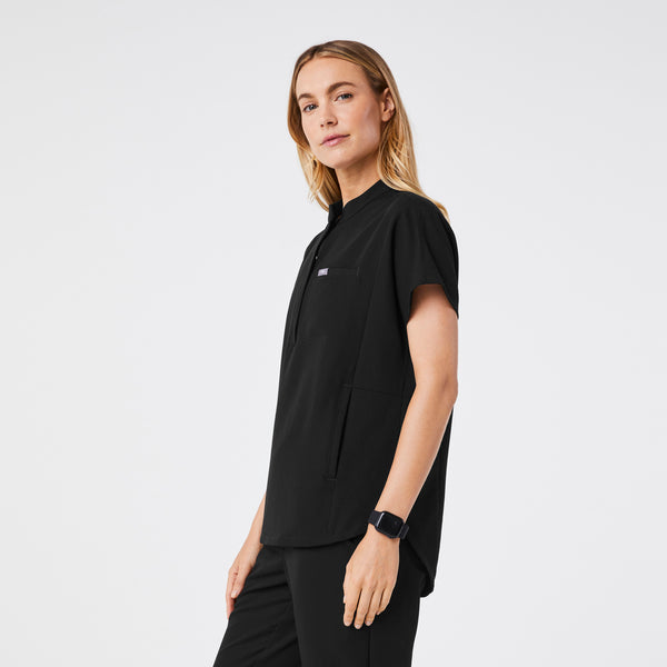Women's Black Montex Relaxed Scrub Top