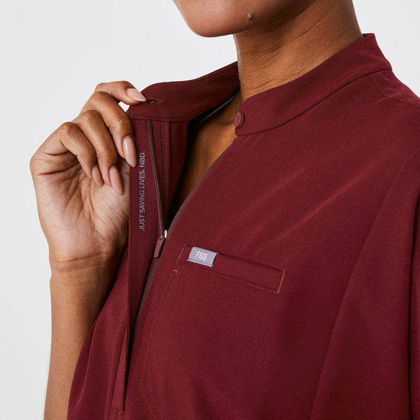 Women's Burgundy Montex Relaxed Scrub Top