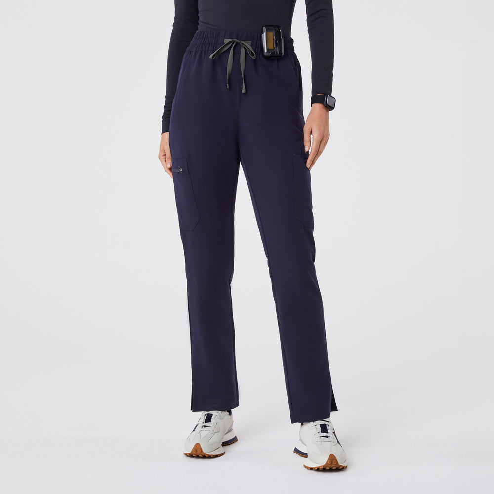 women's Navy High Waisted Dowa - Petite Scrub Pant