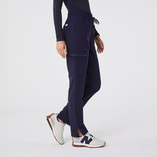 Women's Navy Dowa High-Rise Straight-Leg - Petite Scrub Pant