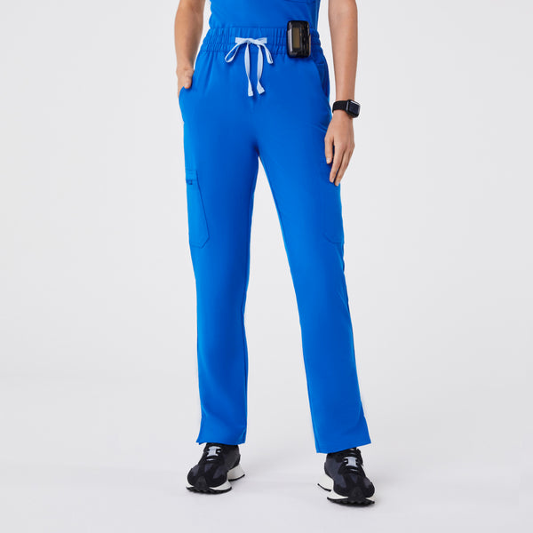 women's Royal Blue High Waisted Dowa - Petite Scrub Pant