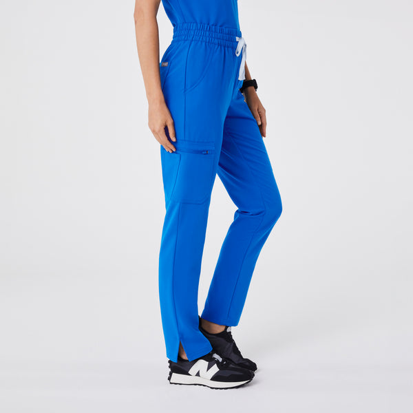 women's Royal Blue High Waisted Dowa - Petite Scrub Pant