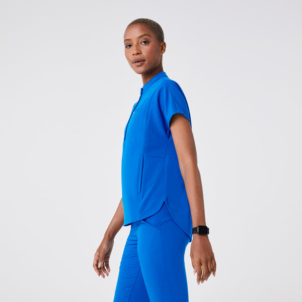 Women's Royal Blue Montex Relaxed Scrub Top (3XL-6XL)