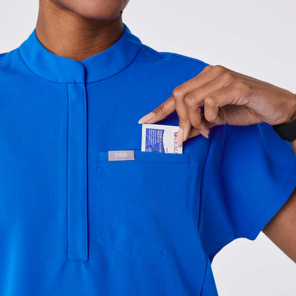Women's Royal Blue Montex Relaxed Scrub Top (3XL-6XL)