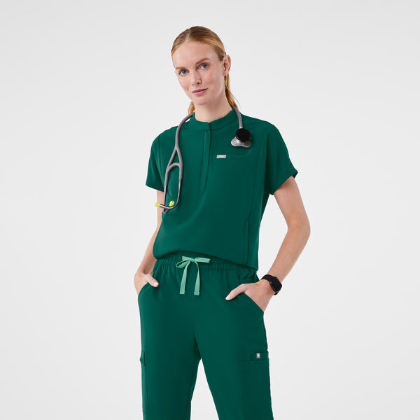 Women's Hunter Green Montex Relaxed Scrub Top