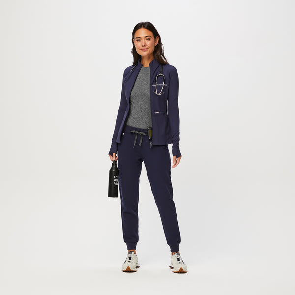 Women's Navy ContourKnit Scrub Jacket