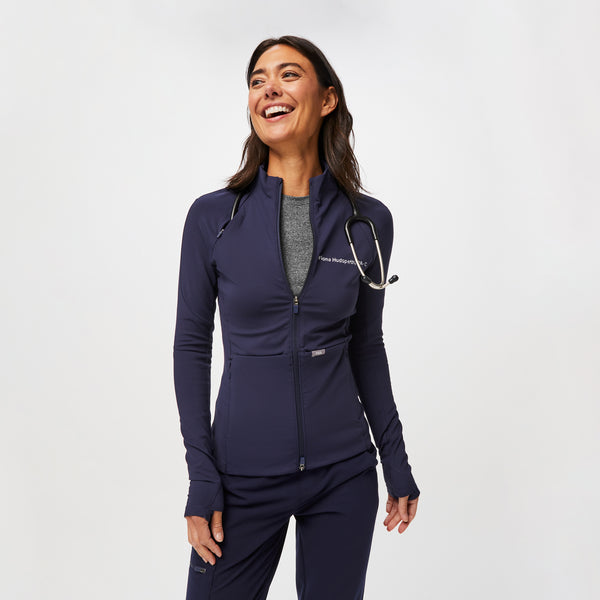 Women's Navy ContourKnit Scrub Jacket