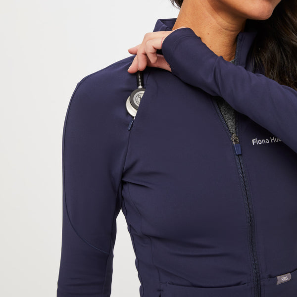 Women's Navy ContourKnit Scrub Jacket