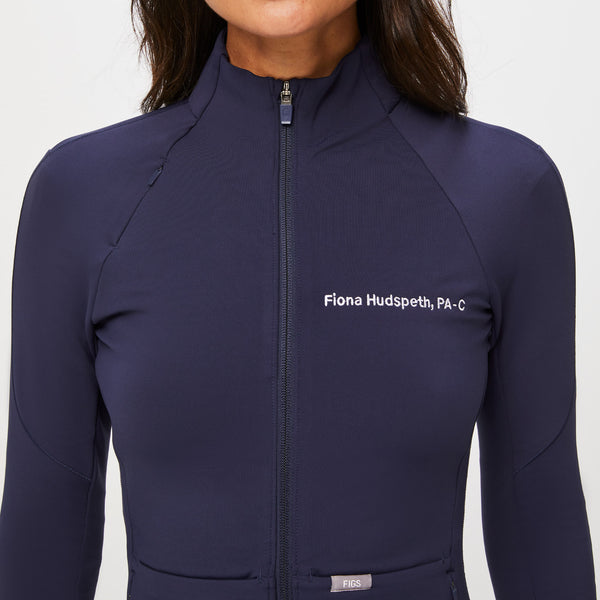 Women's Navy ContourKnit Scrub Jacket