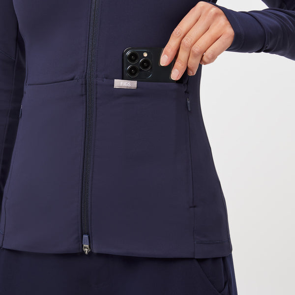 Women's Navy ContourKnit Scrub Jacket