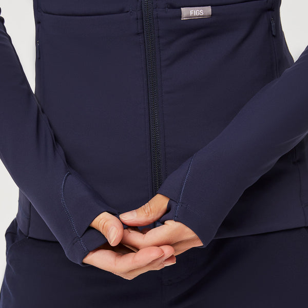 Women's Navy ContourKnit Scrub Jacket