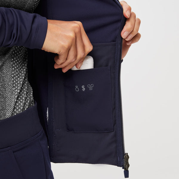 Women's Navy ContourKnit Scrub Jacket
