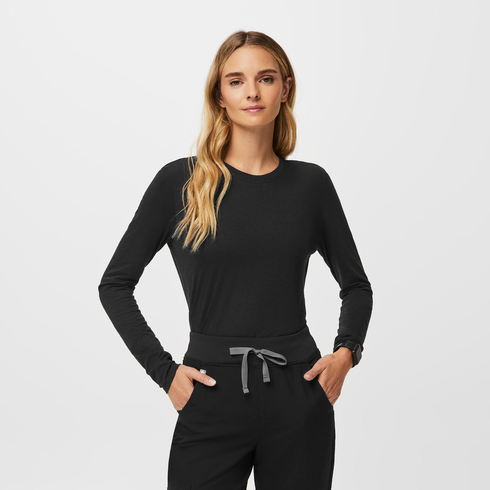 Women's Black Supersoft - Longsleeve Underscrub
