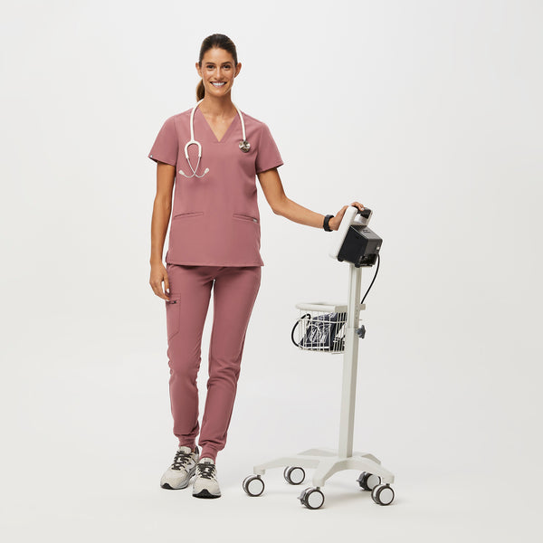 women's Mauve Casma™ - Three-Pocket Scrub Top