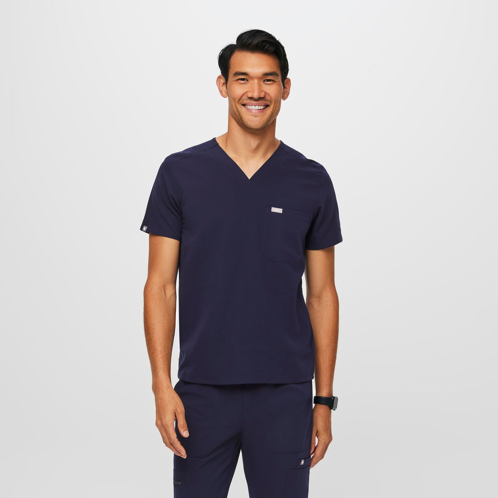 Men's Navy Chisec™ - Three-Pocket Scrub Top