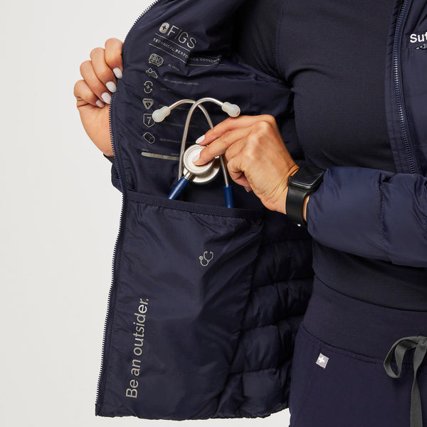 Women's Navy Packable - Puffer Jacket