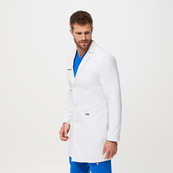 Men's White Harlem - Slim Long Lab Coat