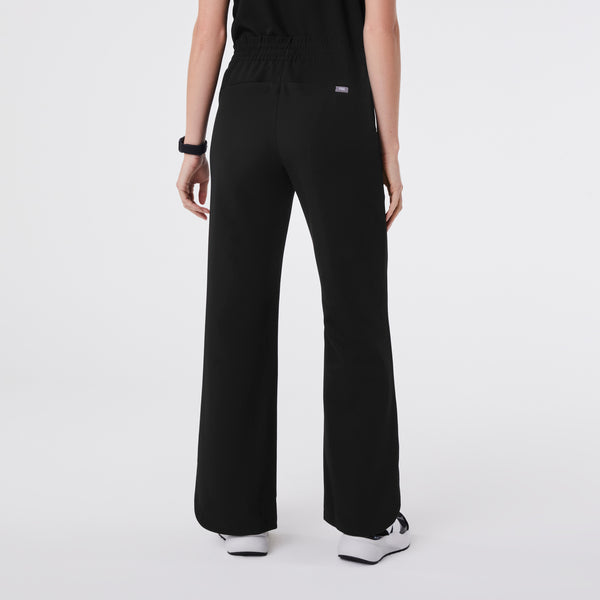 women's Black Marseille Wide Leg - Petite Scrub Pant