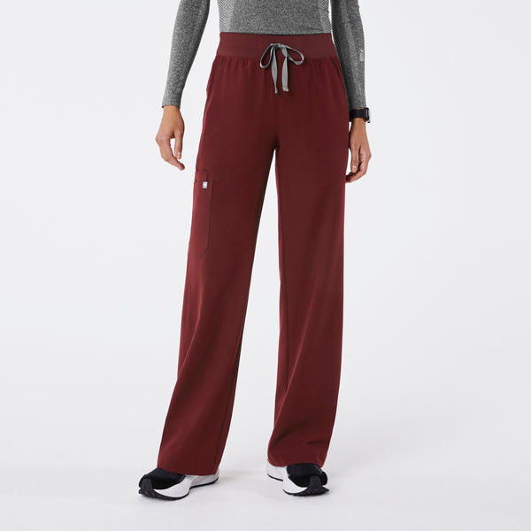 Women's Burgundy Isabel High-Rise Wide-Leg - Tall Scrub Pant
